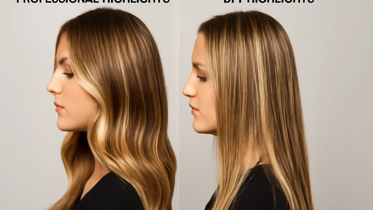 Professional vs. DIY Highlights: Key Differences – illustrative image