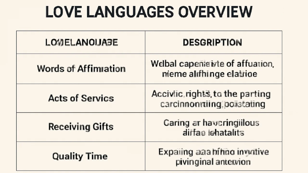 Table: Love Languages Overview – illustrative image